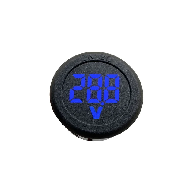 DC 5-100V LED Digital Display Round Two-wire Voltmeter DC Digital  Car Voltage Current Meter Volt Detector Tester Monitor Pane Blue
