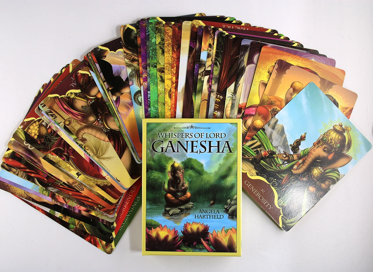 Whispers of Lord Ganesha: Oracle Cards Clear 0bstacles, Bestow Wisdom, promoción de la riqueza y el éxito en todas las aventuras