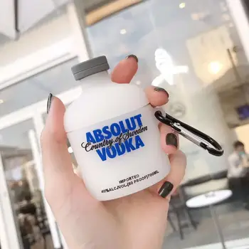 

For Apple AirPods 1 2 Cute 3D Russia Vodka Liqueur Case Charging Box Soft Silicone Earphone Protect Cover for Airpods Pro Coque