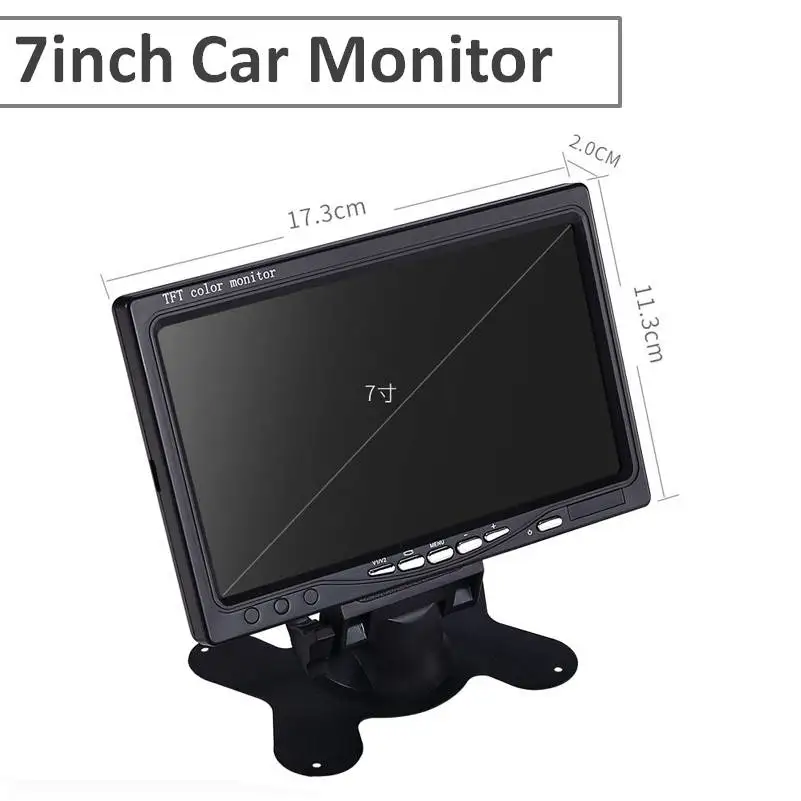 

7 Inch TFT LCD Screen Car Rear View Camera Monitor for Rear View Camera Auto Parking Backup Reverse Headrest Monitor car Video