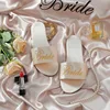 Woman Satin Slippers 2021 New Wedding Slippers Women Sandals Summer Shoes Soft Bottom Bride Sandal Zapatos De Mujer 3