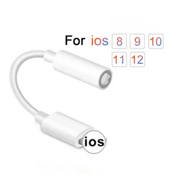 

High quality For iPhone 7 Lightning To 3.5mm 2in1 Audio Cable Jack Earphone Headphone Adapter