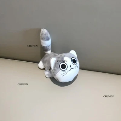 1PCS Gray Высота каблука 10 см новые творческие милые животные кошка плюшевая игрушка с 4-мя цветами кошка кукла плюшевые цепочка для ключей автомобиля украшения сумка Подвеска для детских игрушек - Цвет: 1PCS Gray