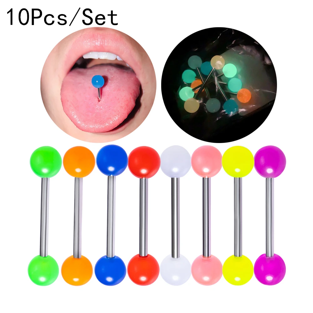 10 шт./компл. светящиеся акриловые кольца в стиле панк для пирсинга сосков