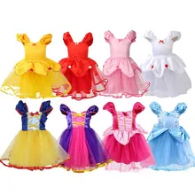 Платье для маленьких девочек от 0 до 5 лет Рождественский костюм Анны и Эльзы для косплея летние платья платье принцессы Эльзы для девочек на день рождения, праздничное платье для девочек