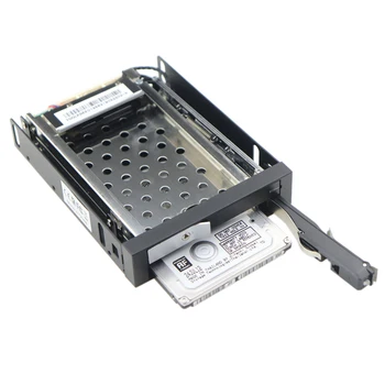 

Full Metal 2 Bay 2.5 Inch SATA HDD SSD Mobile Rack Enclosure With Power Data Cables For 3.5" Floppy Drive Bay Hot Swap