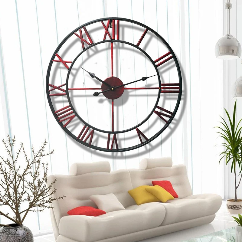 Ретро настенные часы в европейском стиле, современные настенные часы для гостиной, минималистичные настенные часы для спальни, домашний декор, бесшумные креативные часы с римскими цифрами