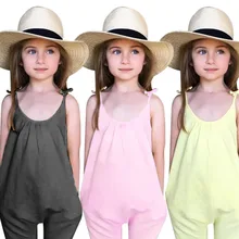 Взрывной детский однотонный комбинезон без рукавов для девочек, комбинезоны для девочек, Gumpsuit, джинсовый Gumpsuit