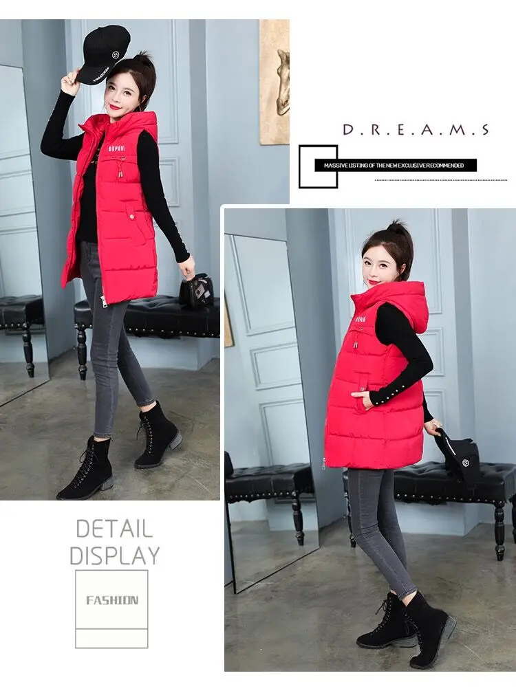 Winter Warm Vest Long Waistcoat Autumn Outerwear Vest Coat Sleeveless Jacket Coat Female YTNMYOP