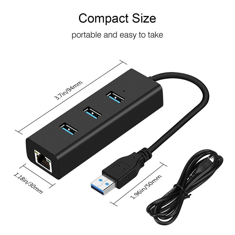 USB гигабитный Ethernet адаптер 3 порта USB 3,0 концентратор USB к Rj45 Lan сетевая карта для Macbook Mac настольный компьютер+ Кабель зарядного устройства микро-usb