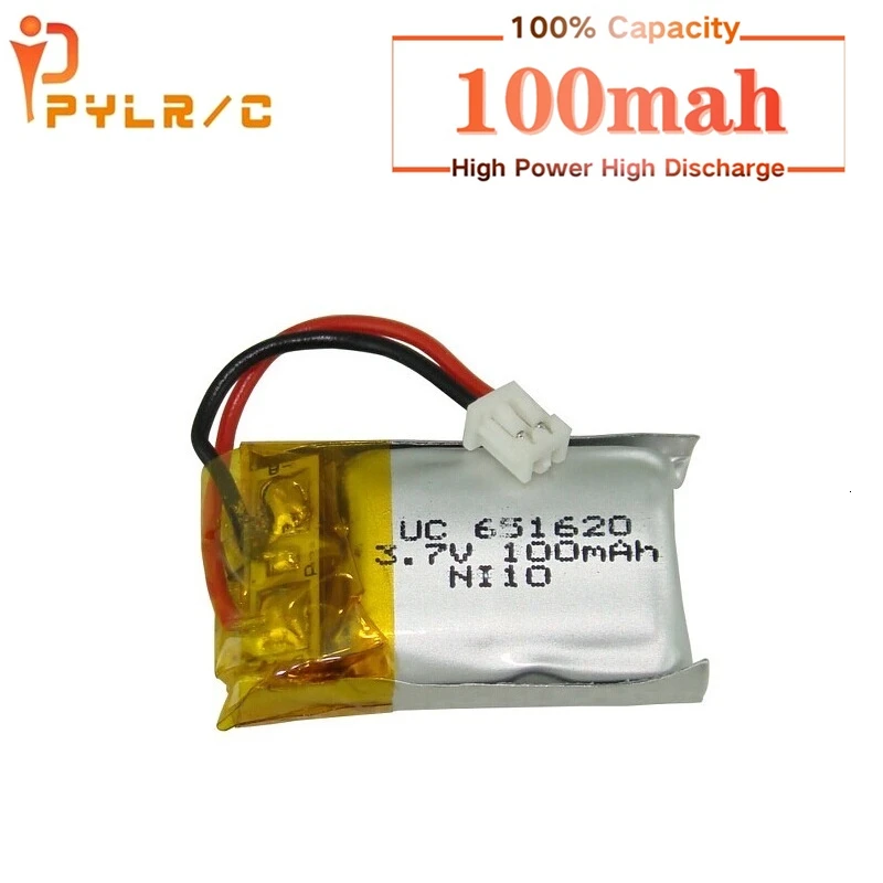 

3.7v 100mah Lipo Battery For Cheerson Cx-10 Cx-10a Fq777-124 Hubsan Q4 Wltoys V272 Mini Rc Quadcopter 1s Drone Toy Battery 1Pcs