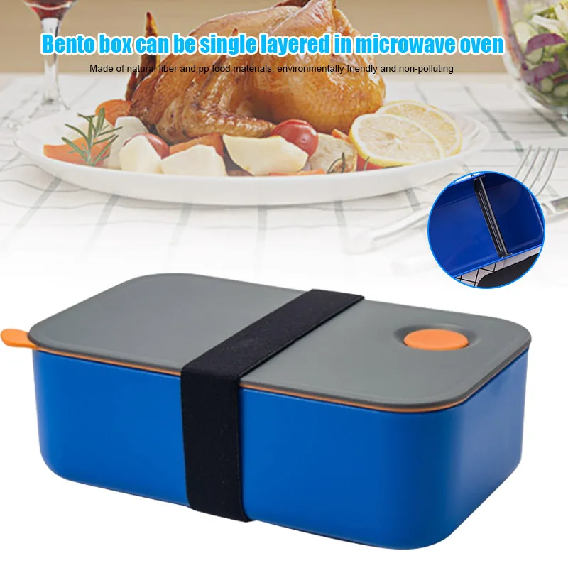 Ланч-бокс 1000 мл с 2 съемными отсеками экологичный BPA Бесплатный Bento box MYDING