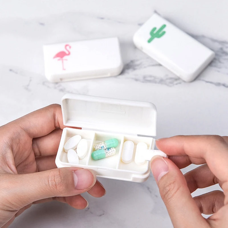 Mini 3 Grid Pill Box Medicine Tablet Storage Dispenser Organiser Container Tool Portable first aid kit or Candy box