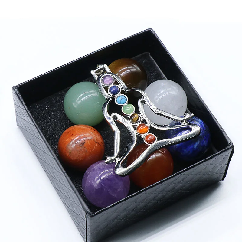 

Natural Energy Stone 20MM ball box yoga healing stone guides meditation
