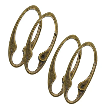 

4Pcs Antique Bronze Spring Snap Clip Hook Alloy Clip Keychain Keyring Oval Rings