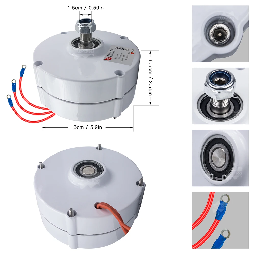 thumbnail image 2 of Marsrock 100W Permanent Magnet Generator For Wind India 2 of 14