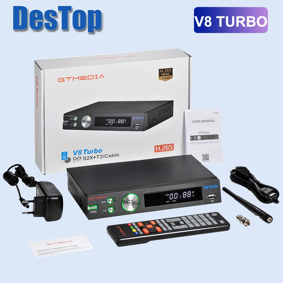 1 шт. GTmedia V8 турбо спутниковый ресивер FHD ТВ декодер DVB S2X T2 кабель M3U CA слот для карт