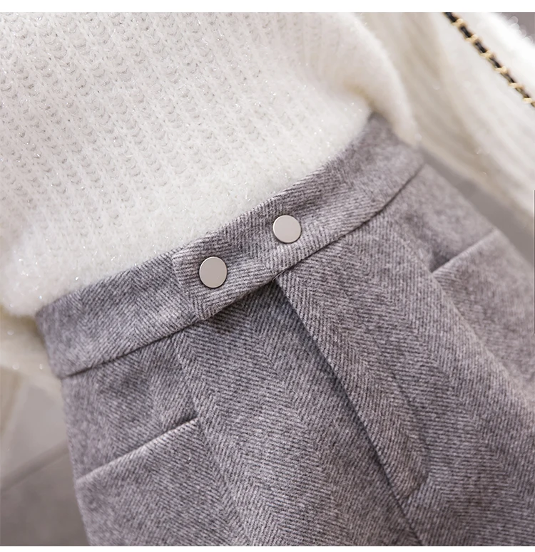 Новые осенние зимние модные шерстяные шорты женские повседневные свободные плотные шорты с высокой талией полосатая рабочая одежда широкие шорты Mw785