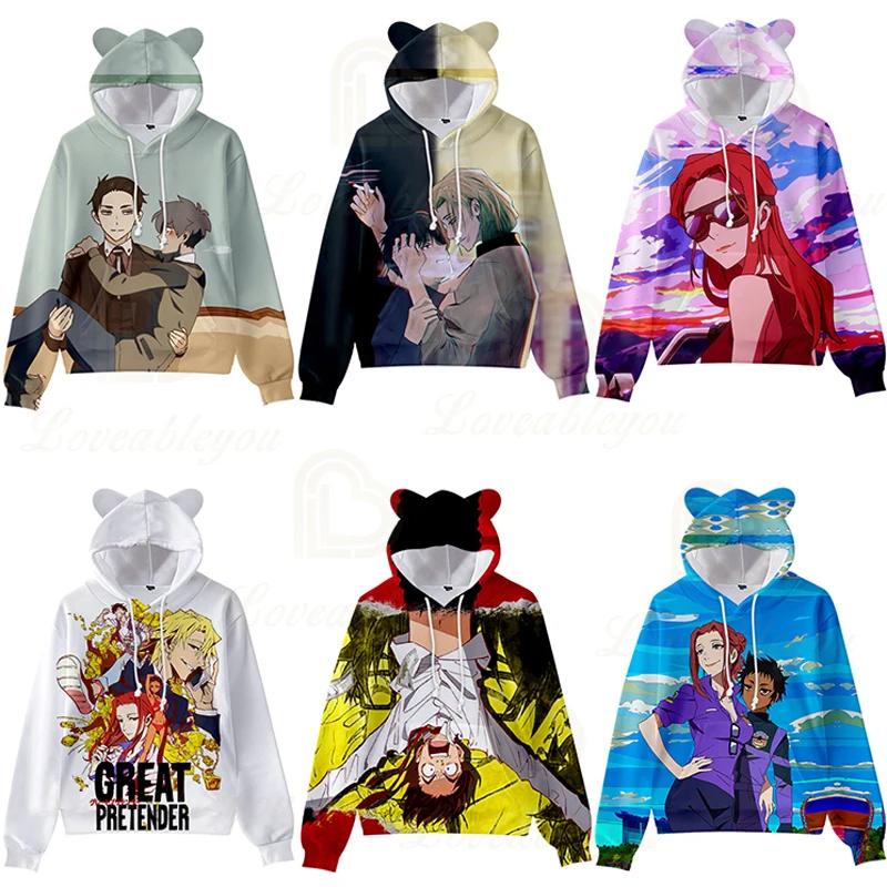 

2020 Anime Cat Ear Cosplay Costume Unisex Women Kids Boys Girls 3D Hoodie Sweatshirt