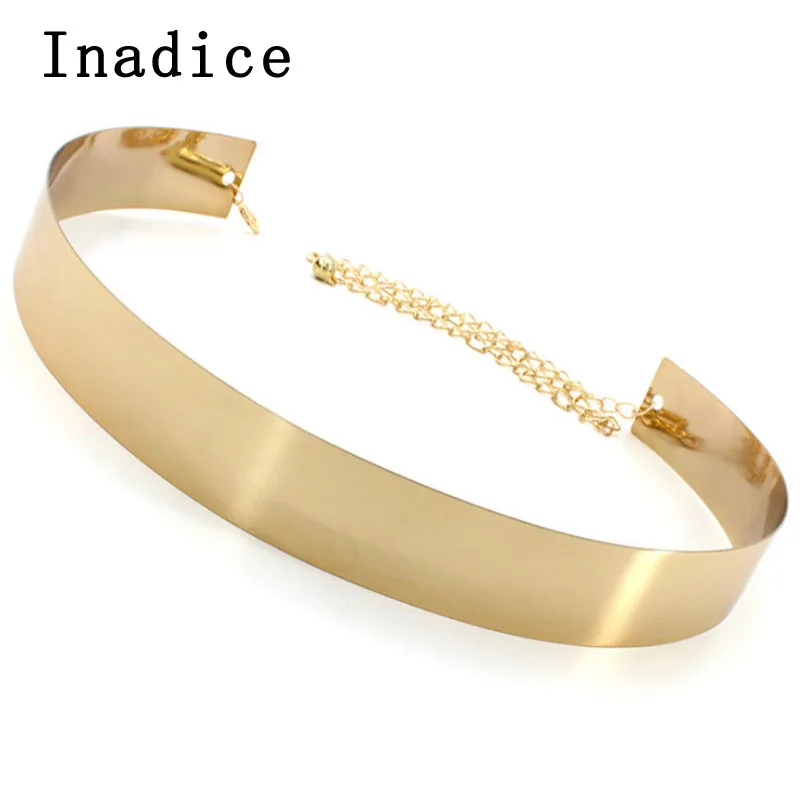 Inadice Блестящий бальзам корпус золотистый серебристый металлический пояс женский
