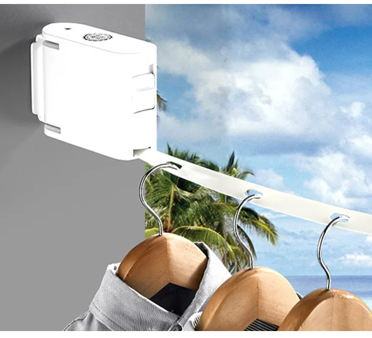 Retractable Clothesline Rope No Drilling Required Indoor Invisible Clothesline with Hanger Hole Drying Rack Balcony Clothes Line (9)