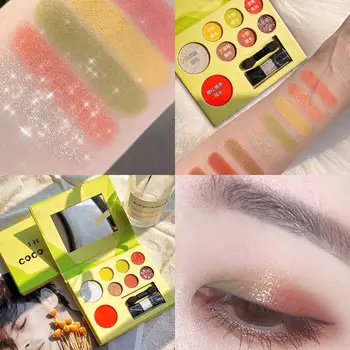 

Eyeshadow Pallete Makeup Brushes 8 Color Shimmer Matte Pigmented EyeShadow Palette Glitter Metallic Make up Palette Maquillage