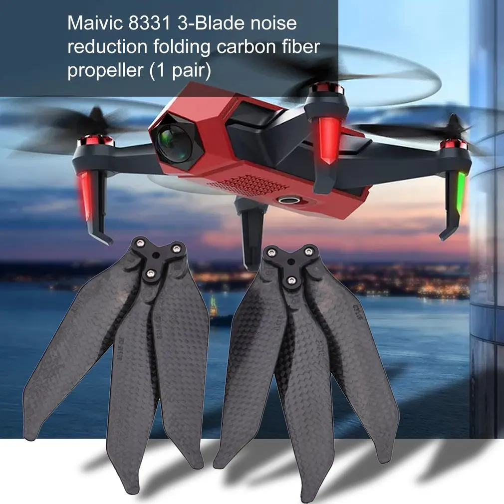 Для DJI Mavic Pro 8331 Камера аксессуары с 3-мя лезвиями Шум снижение складной углеродное волокно весло Профессиональный Материал прочный