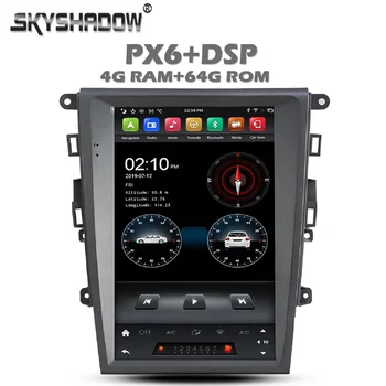

Vertical Tesla Car DVD Player PX6 DSP IPS Android 9.0 4G +64GB LTE Bluetooth 5.0 Wifi GPS RDS Radio For Ford Mondeo 2013- 2017