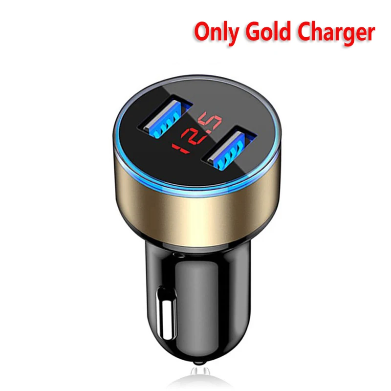 Dual USB Car Charger LED Display Charging Adapter For Huawei Y7P Y8P Y6P Y5P P Smart 2021 Honor 10X 9X 20 30 Lite USB Chargers wallcharger