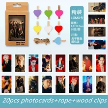 EXO Chen Baekhyun Polaroid Lomo Фотокарта навязчивые коллективные карты Sehun Suho HD Фотокарта EXO-L подарок