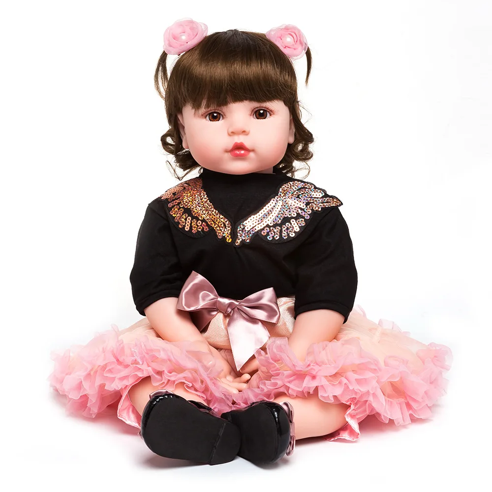 Pickwoo 18 дюймов 48 см bebes кукла реборн для маленьких девочек Мягкие силиконовые куклы