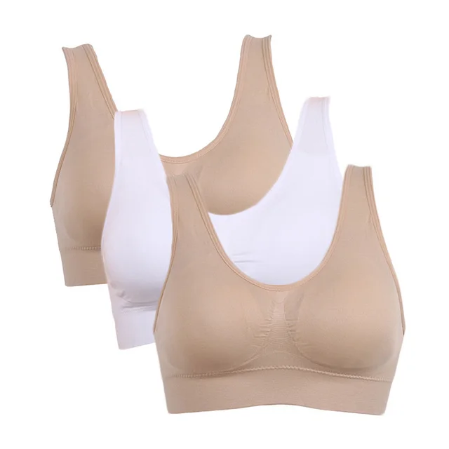 3PCS/lot Sports Bra Women's Intimates With Pads Plus Size Bras For Women Active Brassiere Push Up Big Size Vest Wireless BH 5XL