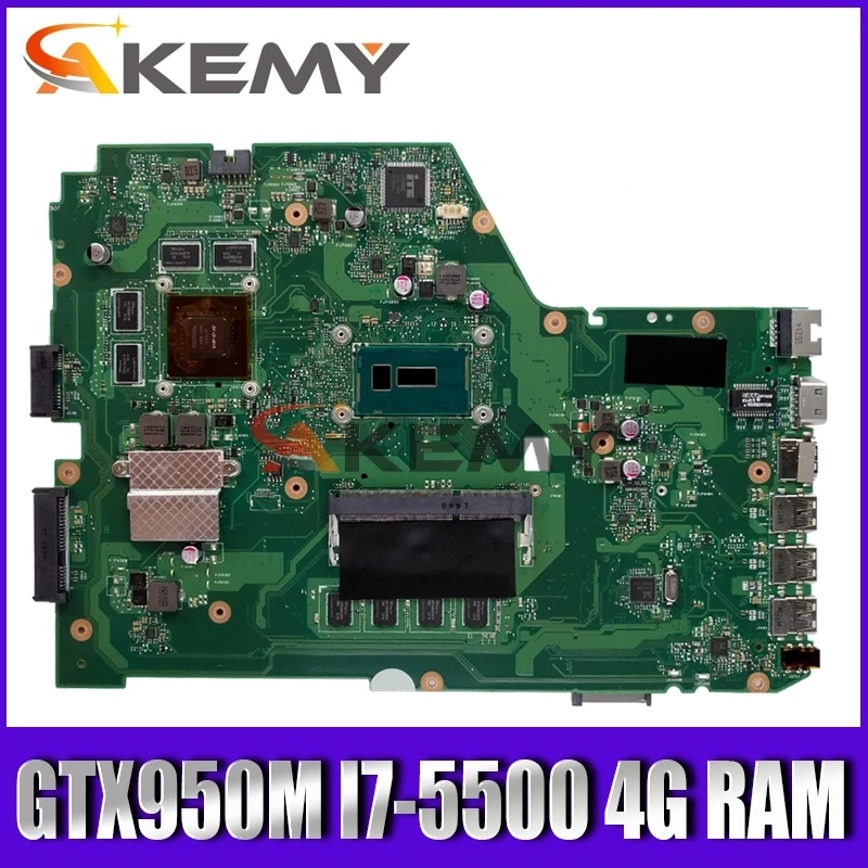 X751LX материнская плата для For Asus X751L K751L X751LK ноутбука GTX 950M I7-5500 4G RAM | Компьютеры и