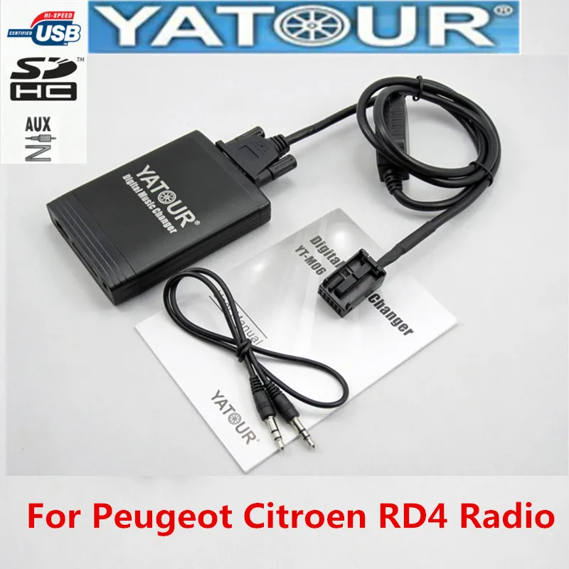 Yatour для радио Peugeot 308 407 807 C4 C5 USB MP3 Bluetooth адаптер цифровой музыки чейнджер YT M06 AUX Citroen