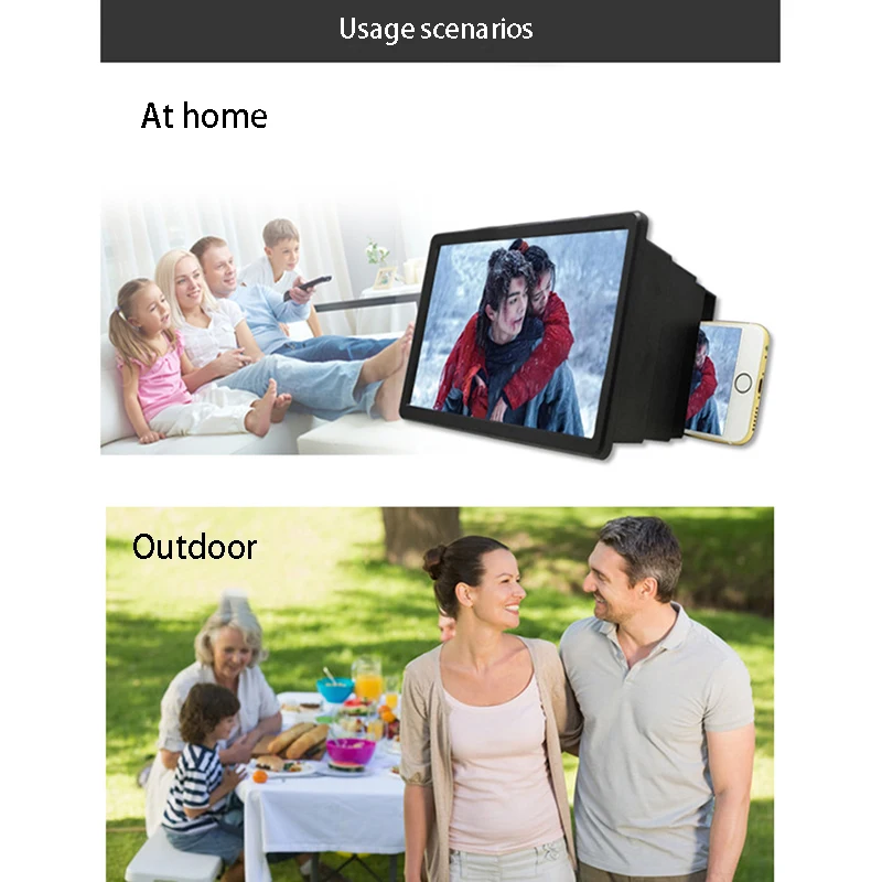 ERILLES 3D мобильный увеличитель для экрана телефона усилитель проектор дисплей увеличенный стенд держатель расширитель экрана для Loupe Smarephone