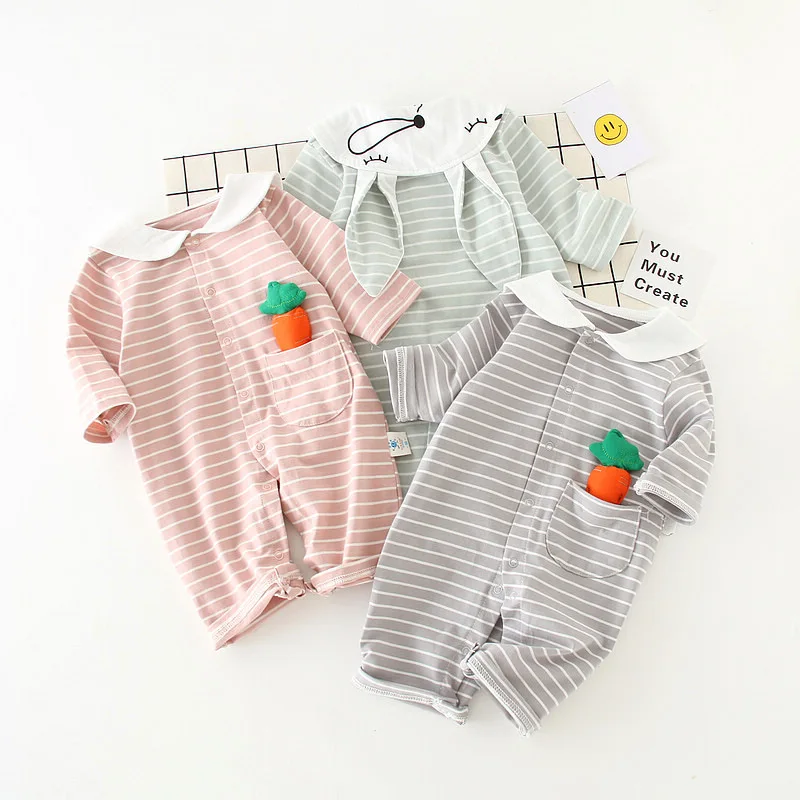 

2019 Spring And Autumn Baby Onesie Men And Women Baby Nursing Crawling Clothes Newborns Radish Long-sleeve Jumpsuit a Generation