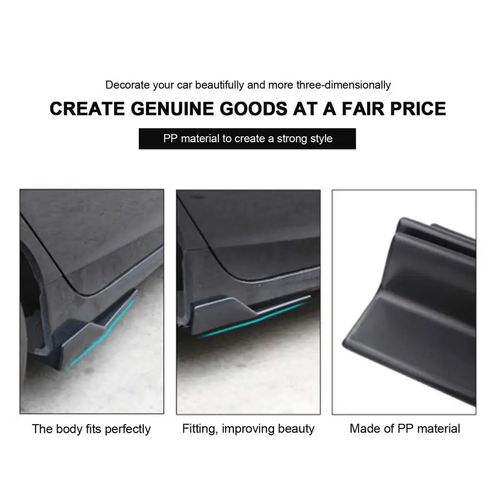 Car Bumper Spoiler 2pcs Universal Car Rear Bumper Spoiler Left/Right Rear Side Skirt Protective Panels Anti-crash Diffuser Lip Wrap Angle Protector