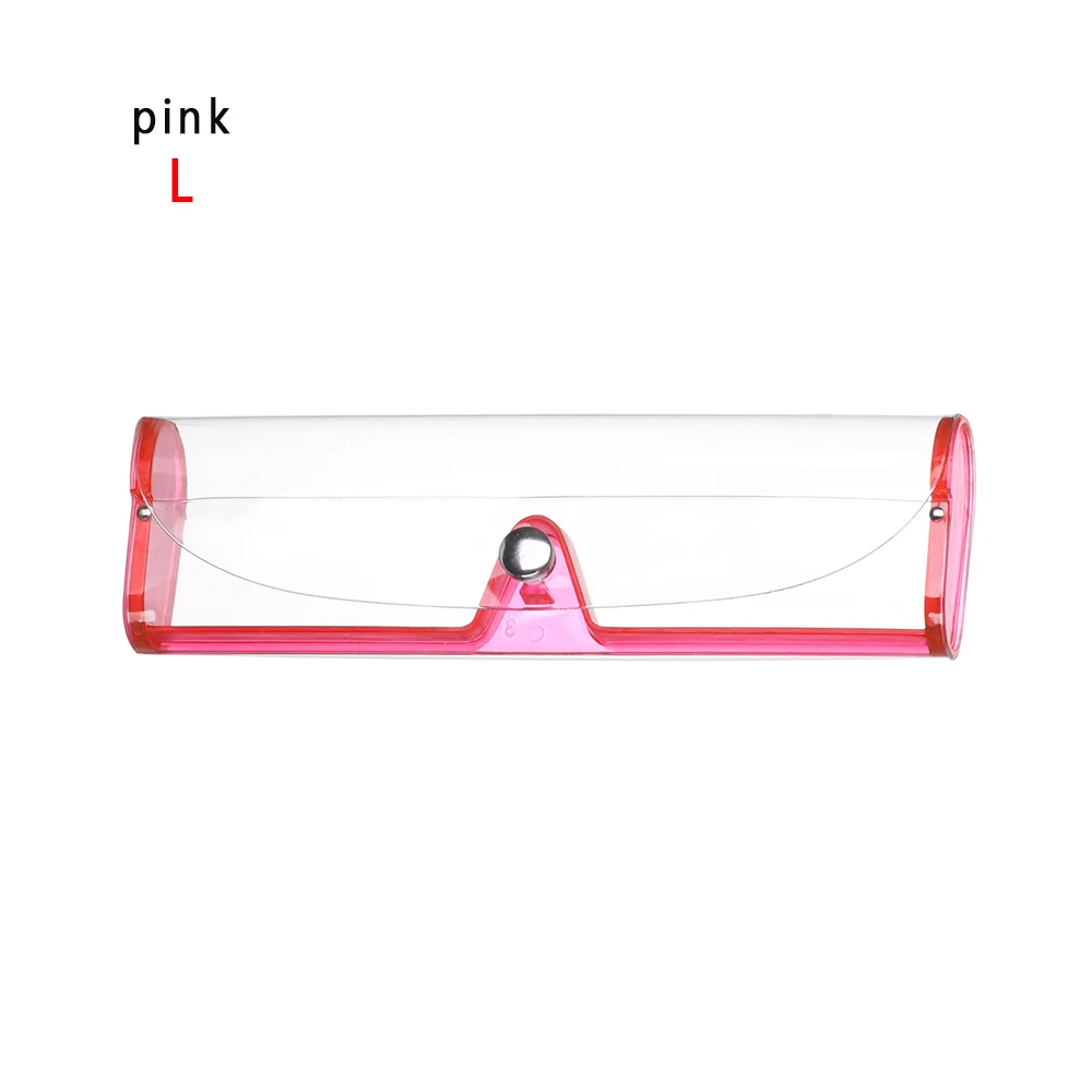 pink L 1 шт., модный Прочный портативный прозрачный футляр для очков конфетного цвета, Мягкий футляр для очков, держатель для очков, аксессуары для очков - Цвет: pink L