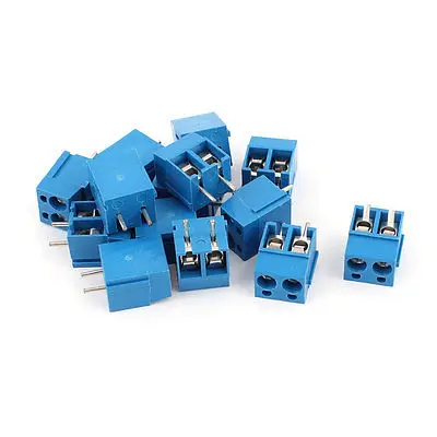

300V 16A TY300 2P 2 Position 5mm Pitch Screw Terminal Barrier Blocks Blue 14pcs