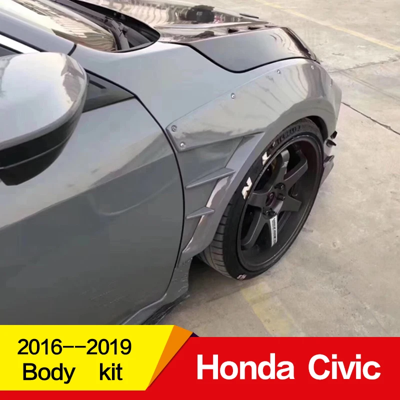 Подходит для Honda Civic обвес крыла 17 18 19 лет Воздухозаборники вентиляционные крышки для автомобиля refitt широкий корпус 10th gen аксессуары 10 шт