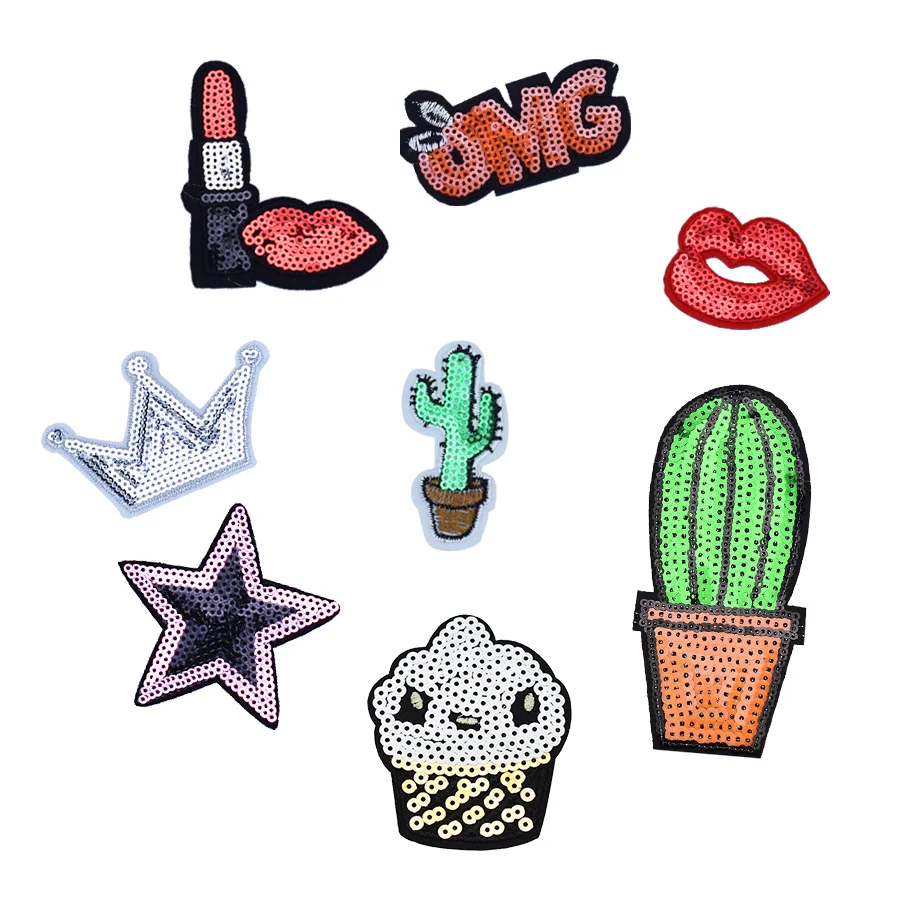 1 шт. патчи для джинсов и одежды с блестками|embroidery patch|sequin embroidery patchpatches patches |