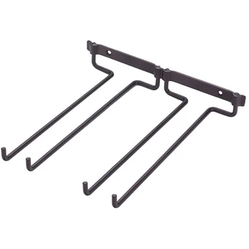 

BESTStemware Wine Glass Rack Wall Mountable Heavy Duty Thick Wrought Exquisite Bronze Black Coating 10.2 Inch Deep