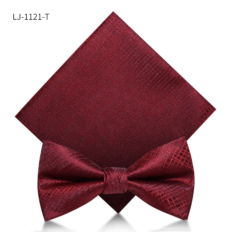 LJ-1121-T Брендовые новые модные мужские галстуки-бабочки Свадебные двойные тканевые клетчатые бабочка с узором Клубные банкетные вечерние галстуки-бабочки с подарочной коробкой - Цвет: LJ-1121-T