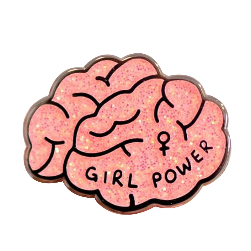 Pink GRL Power Brain Genius Pin Brooch | Украшения и аксессуары