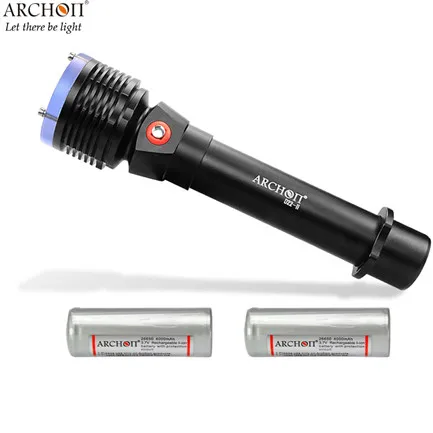 ARCHON D22-II фонарь для дайвинга Cree XM-L2 u2 led max 1200 люмен подводный 100 м водонепроницаемый фонарик для дайвинга+ зарядное устройство - Испускаемый цвет: D22-II battery