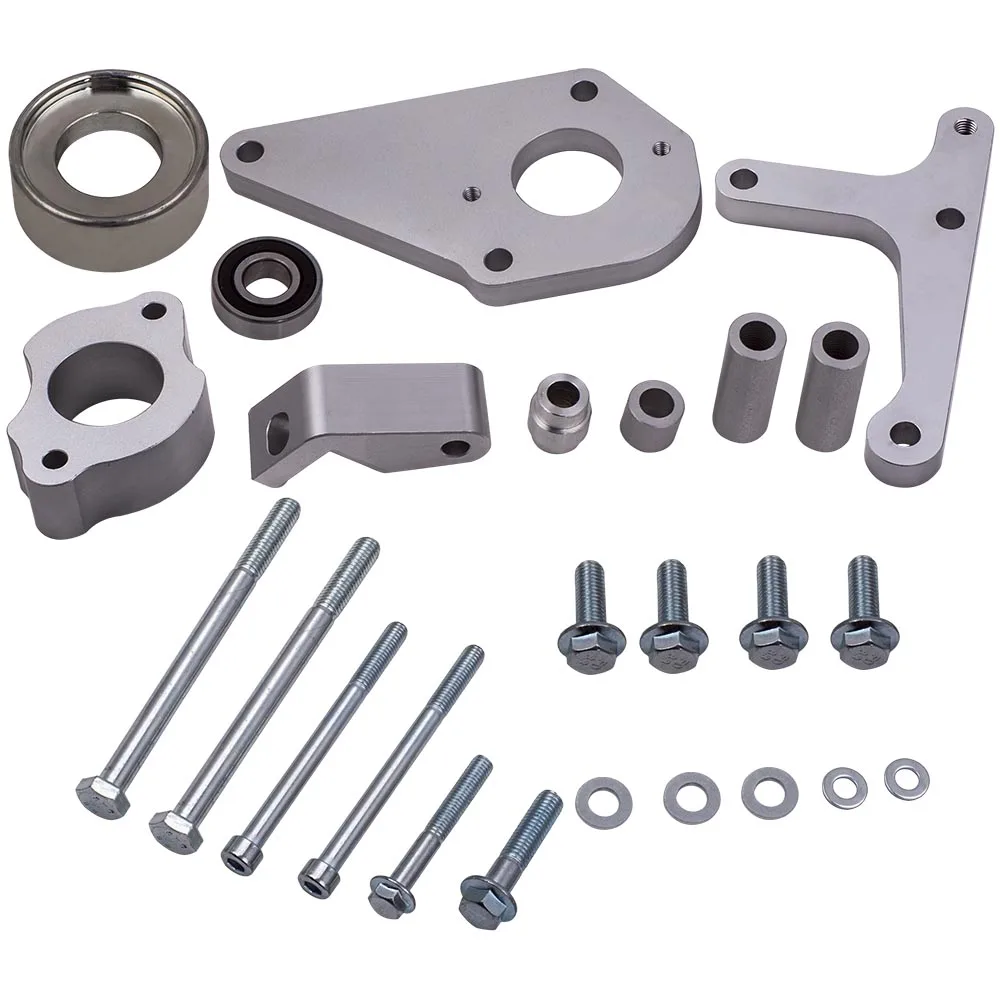 Billet Aluminum Low Mount Alternator Power Steering Pump Bracket Kit for GM LS for Chevrolet