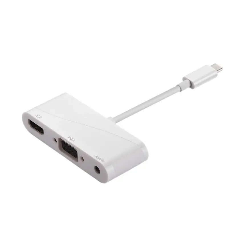3 в 1 Многофункциональный USB 3,1 TYPE-C концентратор ABS алюминиевый сплав ЧПУ технология резки USB3.1 HDMI VGA 3,5 мм аудио конвертер