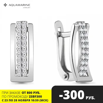 

AQUAMARINE earrings with cubic zirconia, silver 925