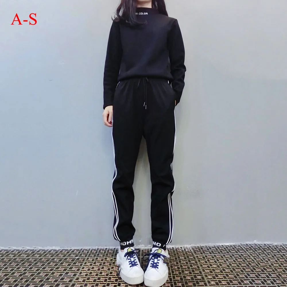 

2019 Large Size Woman Clothes Set Loose Printed Tracksuit Long Sleeve Thicken Sweatshirts Long Pants Set Casual Hoodies Sports