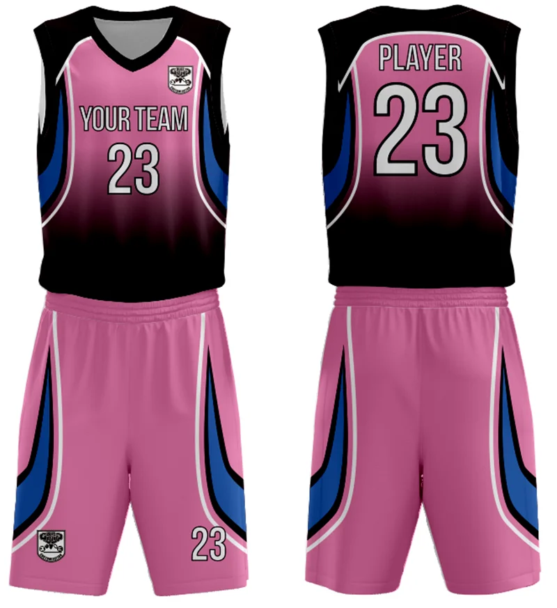 Basketball Jersey Uniform Design color blue basketball training clothes sublimation printing basketball training clothes